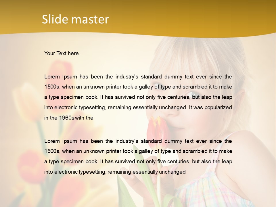 Kindheit Blondine Kid PowerPoint Template