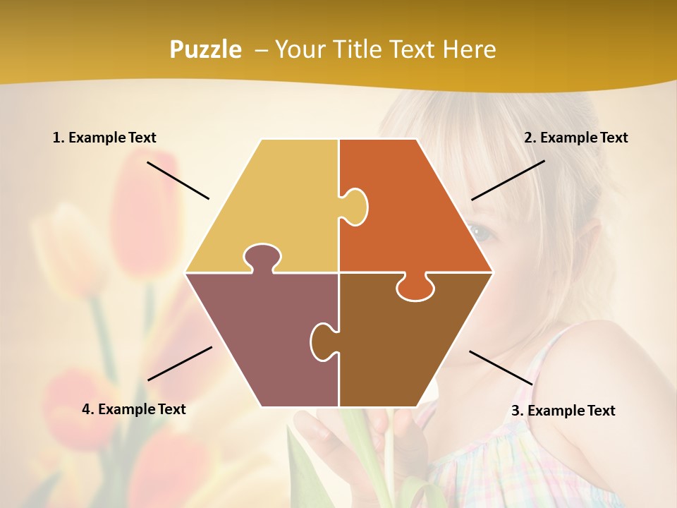 Kindheit Blondine Kid PowerPoint Template