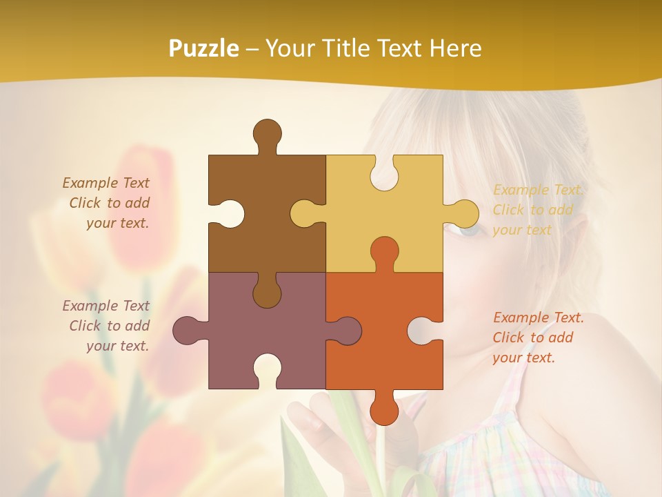 Kindheit Blondine Kid PowerPoint Template