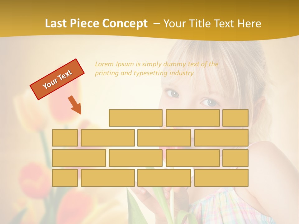 Kindheit Blondine Kid PowerPoint Template