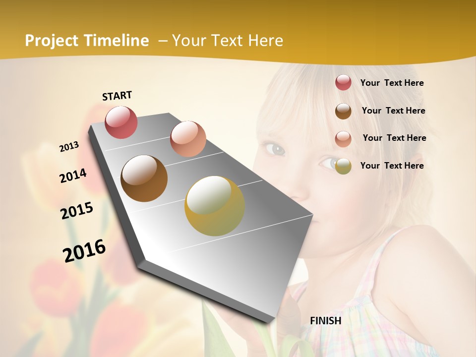 Kindheit Blondine Kid PowerPoint Template