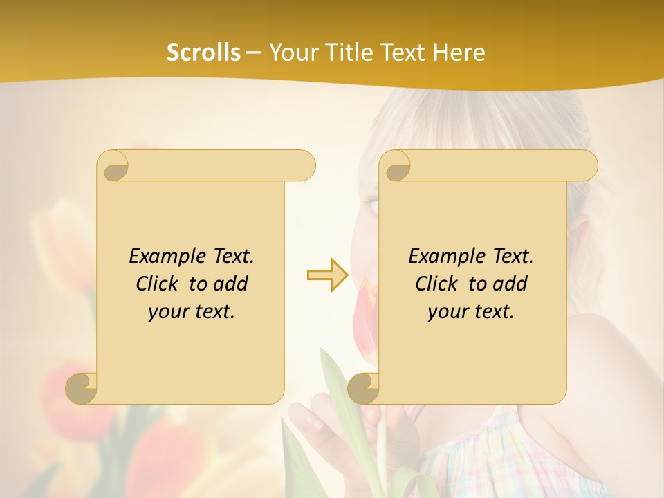 Kindheit Blondine Kid PowerPoint Template