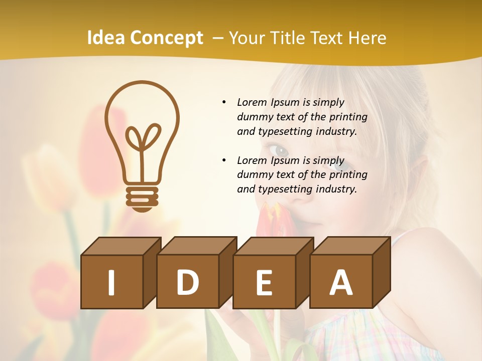 Kindheit Blondine Kid PowerPoint Template