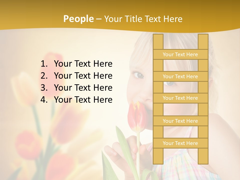 Kindheit Blondine Kid PowerPoint Template