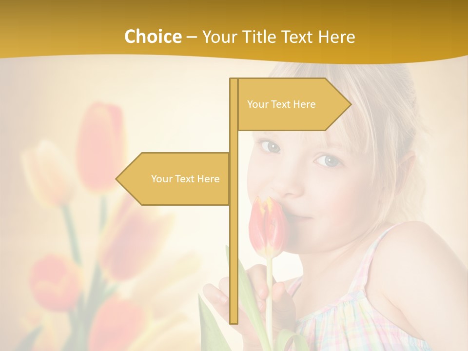 Kindheit Blondine Kid PowerPoint Template
