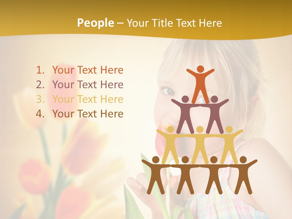 Kindheit Blondine Kid PowerPoint Template