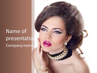 Model Hair Lipstick PowerPoint Template