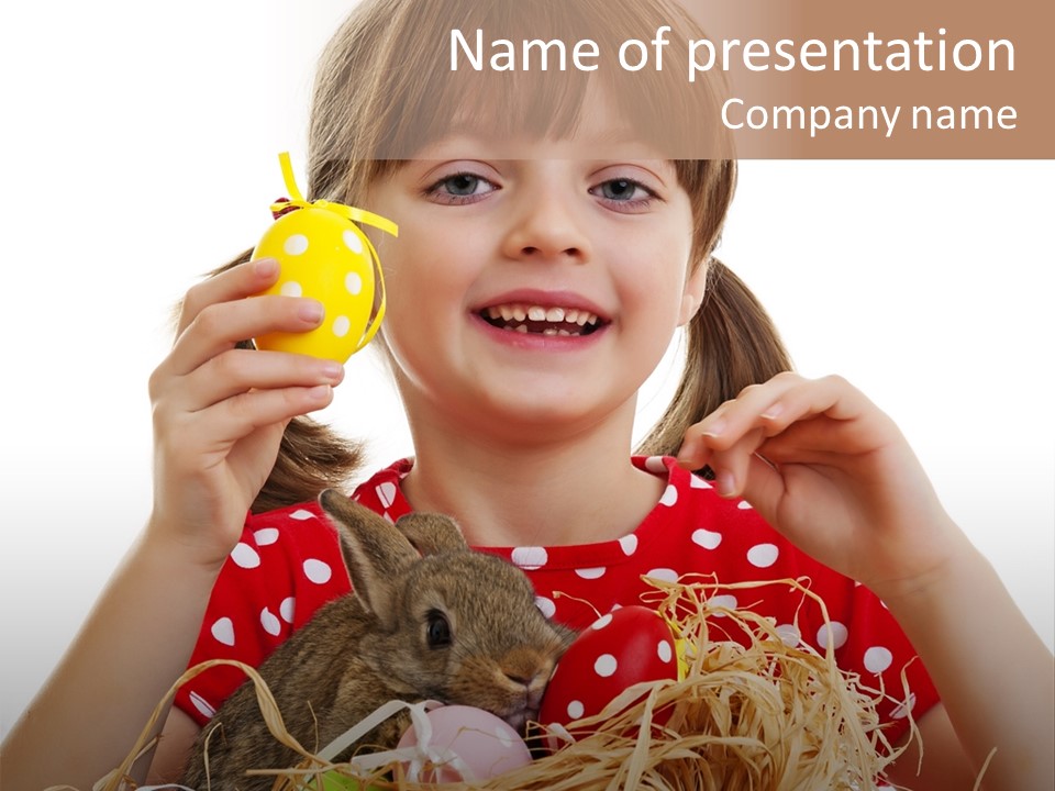 Brown Cute Kid PowerPoint Template