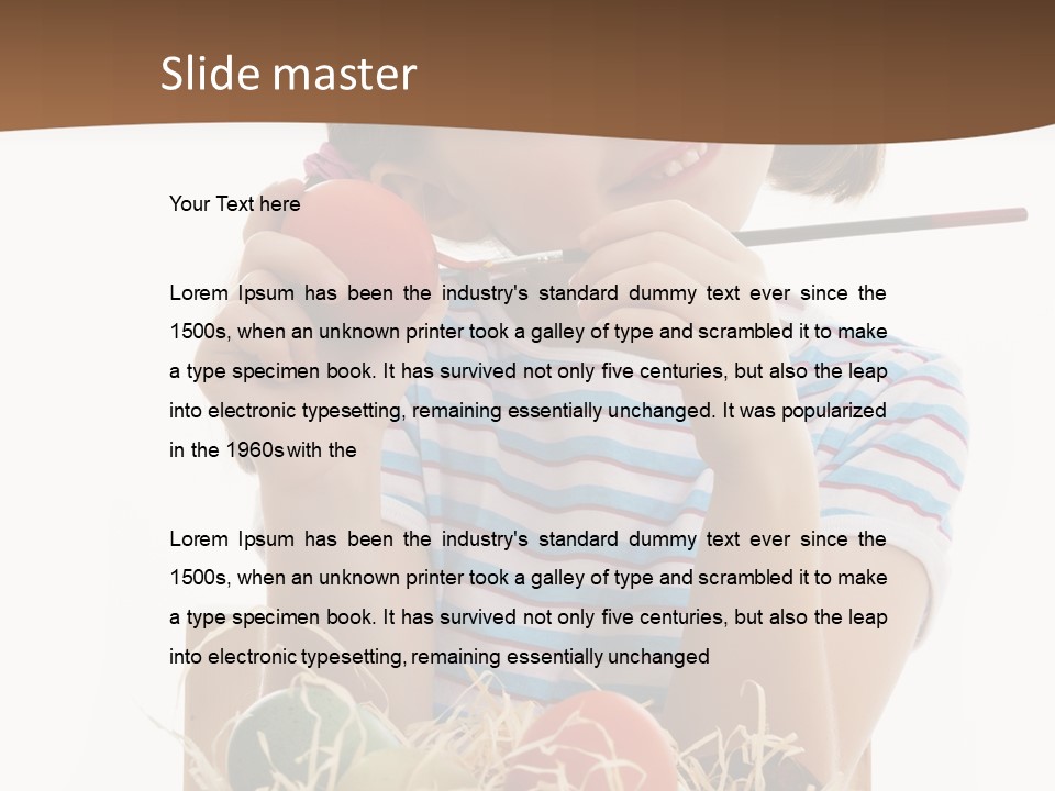 Happiness Coloring Caucasian PowerPoint Template