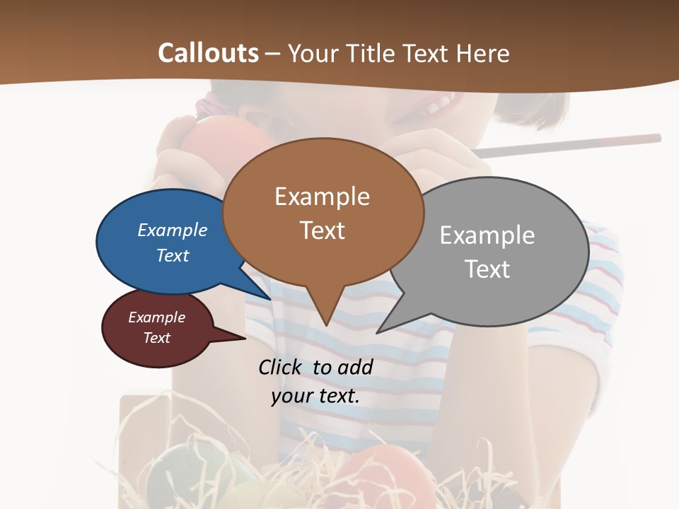 Happiness Coloring Caucasian PowerPoint Template