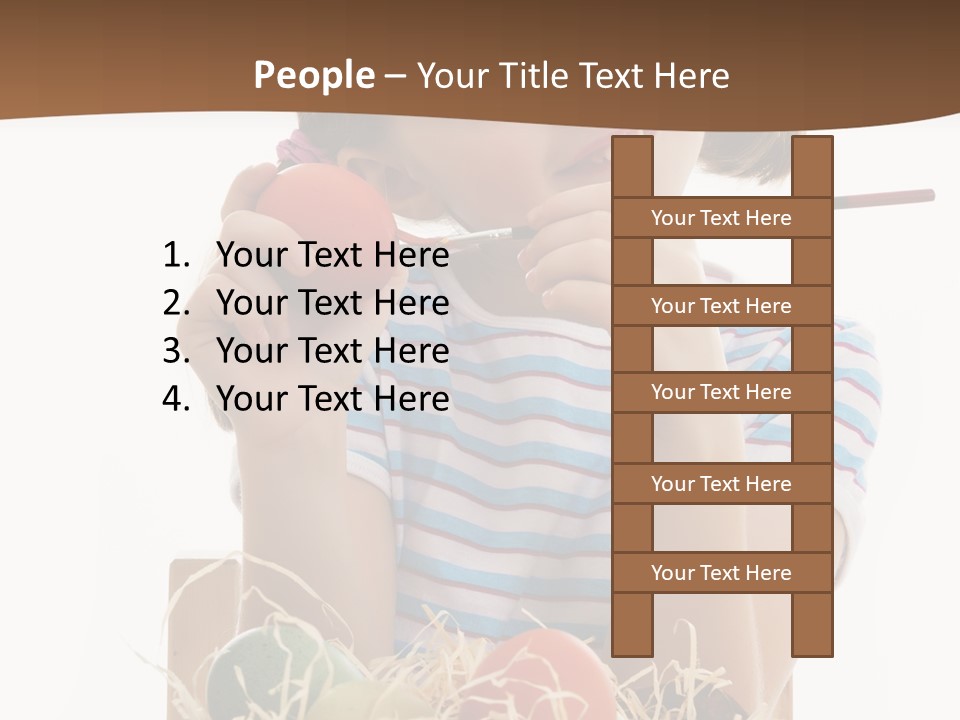 Happiness Coloring Caucasian PowerPoint Template