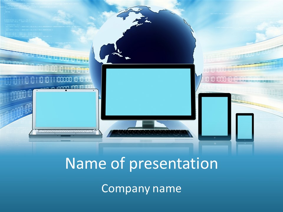 Blue Technology World PowerPoint Template