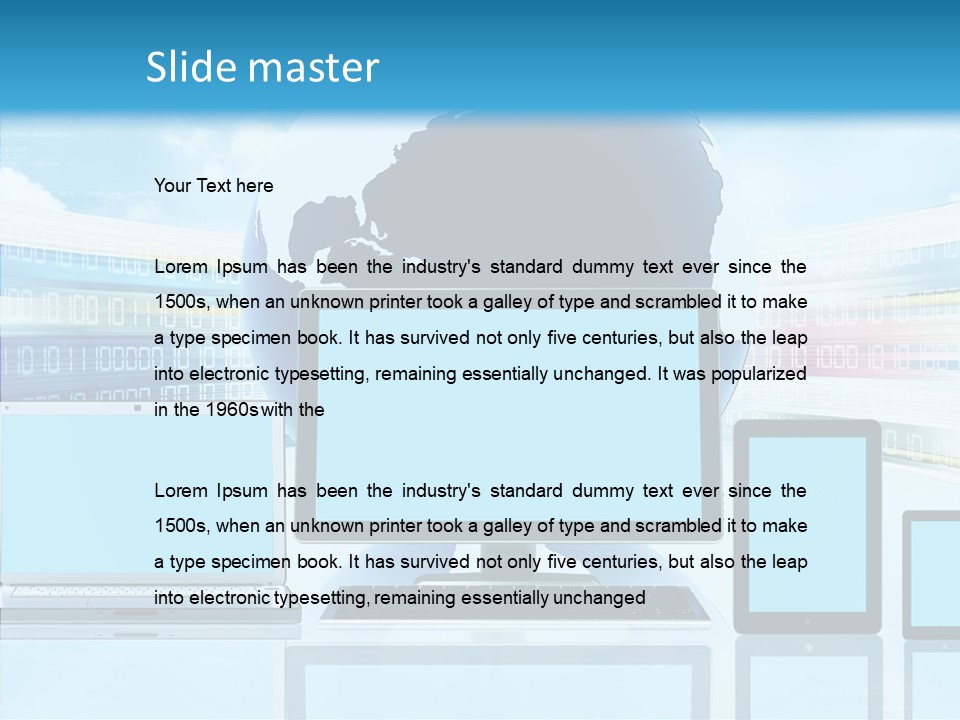 Blue Technology World PowerPoint Template