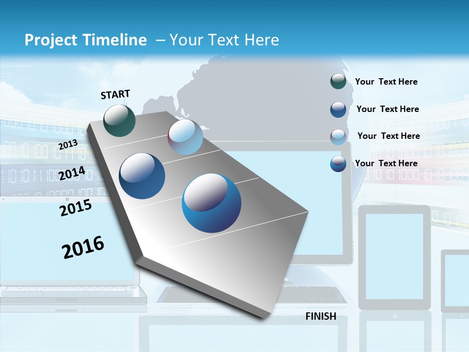 Blue Technology World PowerPoint Template