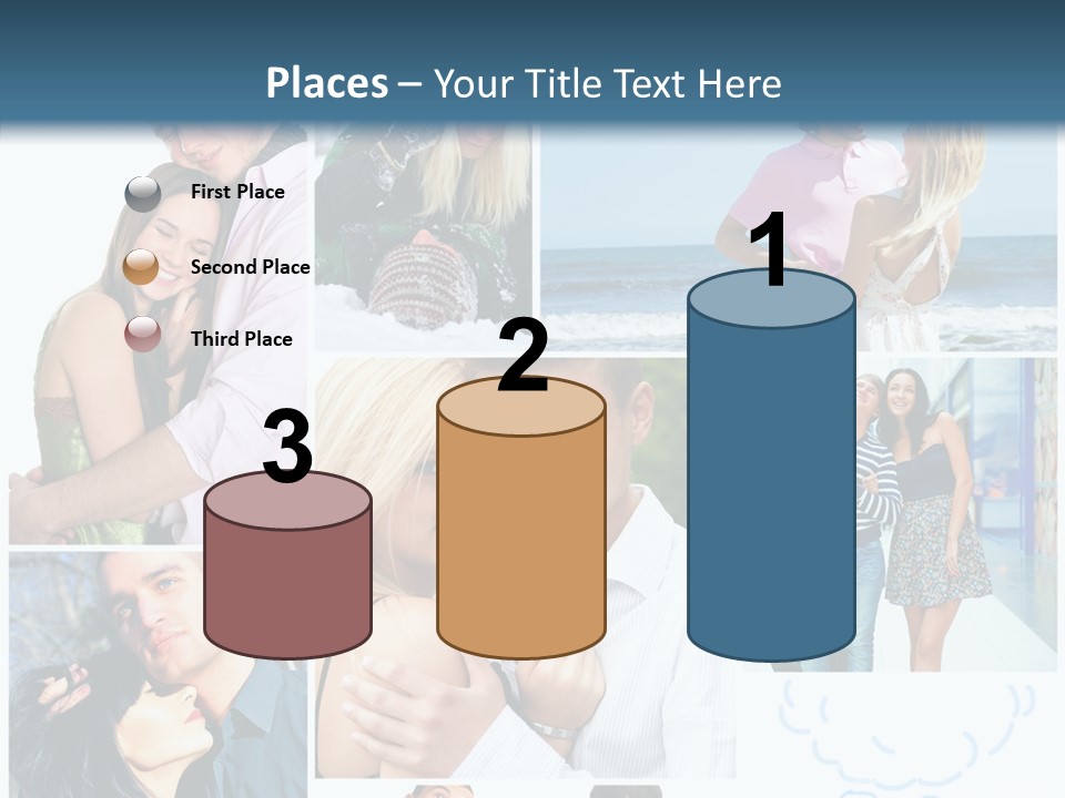 Male Lovers Ocean PowerPoint Template