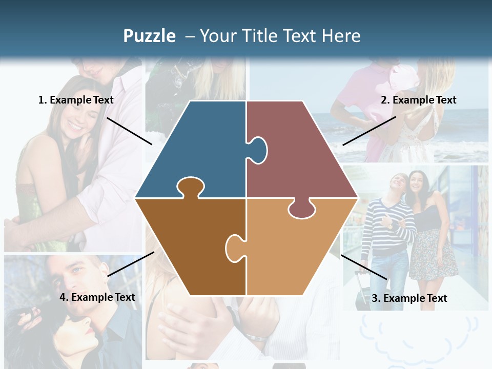 Male Lovers Ocean PowerPoint Template