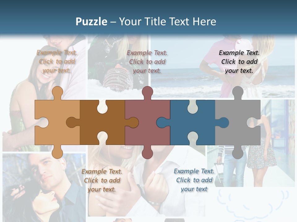 Male Lovers Ocean PowerPoint Template