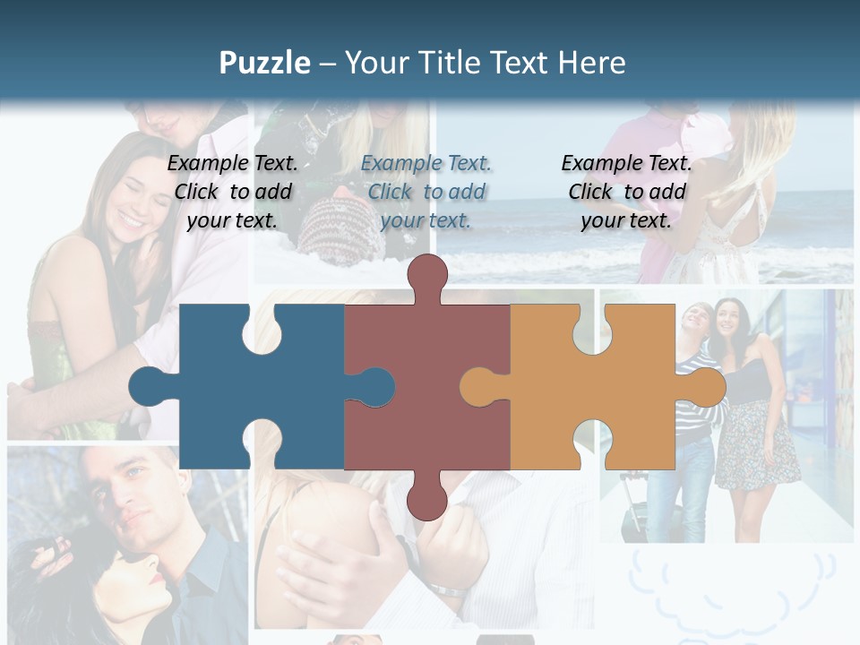 Male Lovers Ocean PowerPoint Template