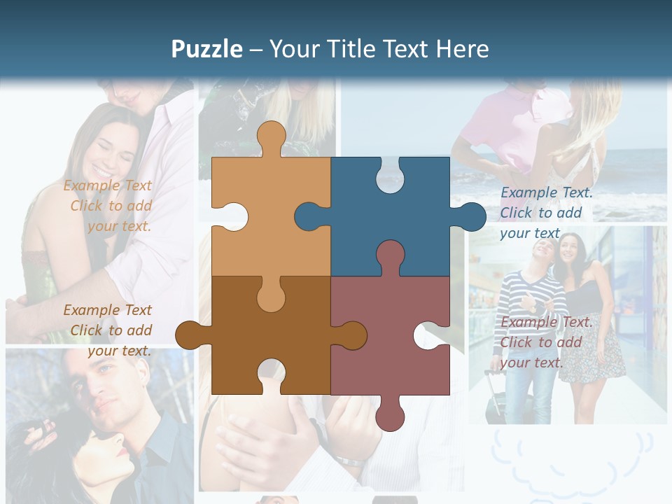 Male Lovers Ocean PowerPoint Template