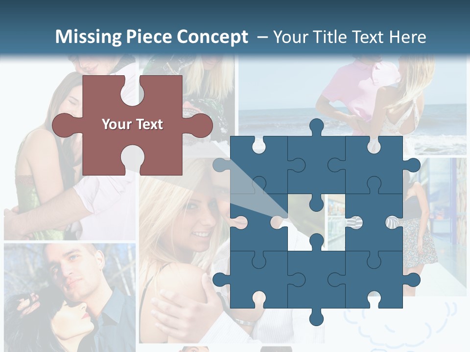 Male Lovers Ocean PowerPoint Template