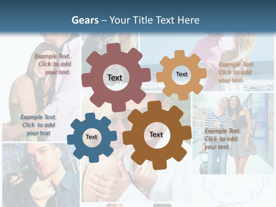 Male Lovers Ocean PowerPoint Template