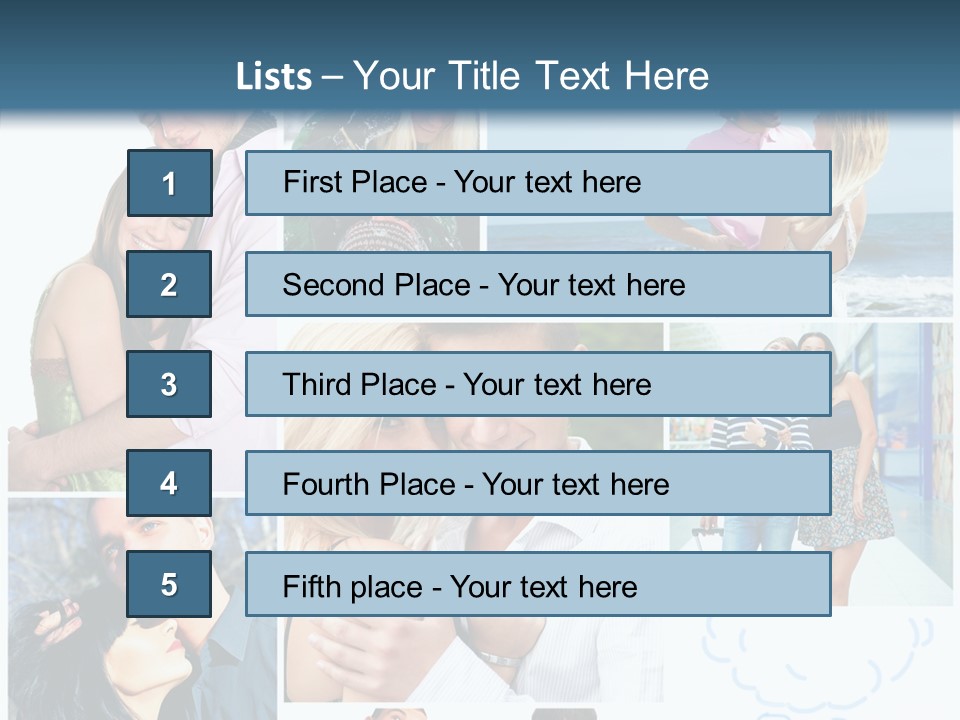 Male Lovers Ocean PowerPoint Template