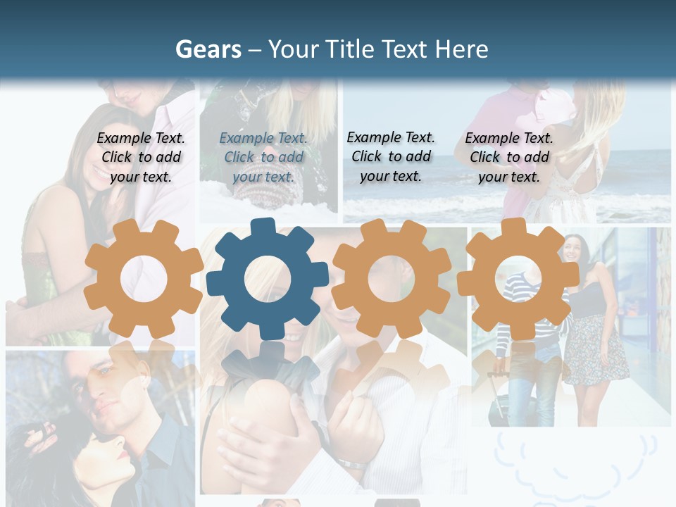 Male Lovers Ocean PowerPoint Template