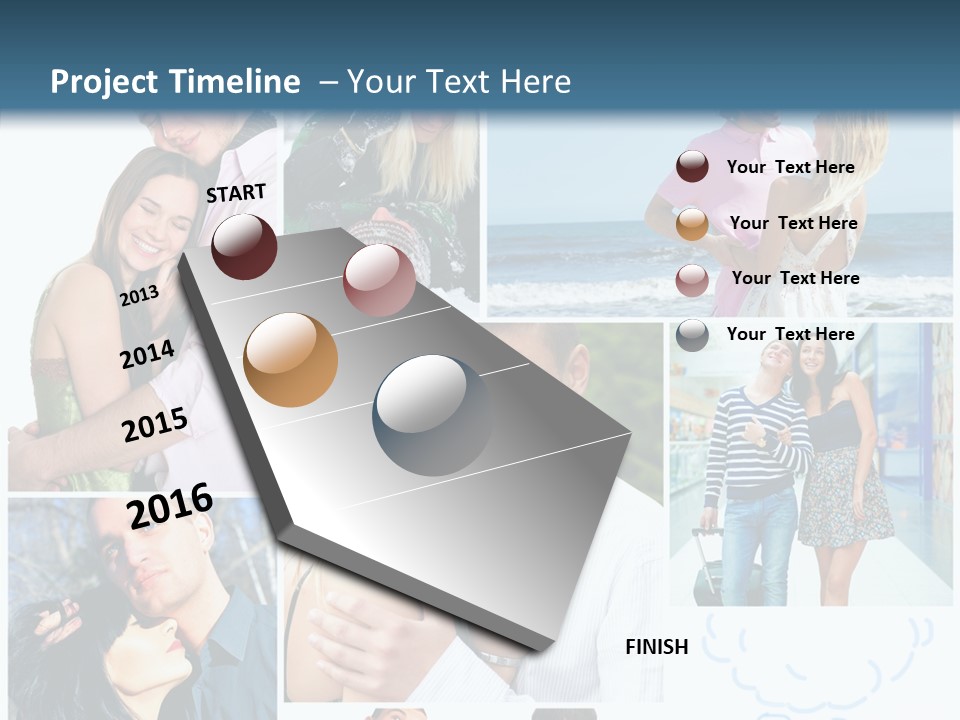 Male Lovers Ocean PowerPoint Template