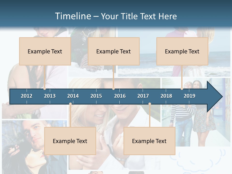 Male Lovers Ocean PowerPoint Template