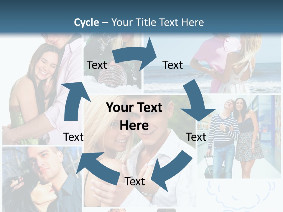 Male Lovers Ocean PowerPoint Template