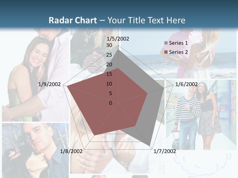 Male Lovers Ocean PowerPoint Template