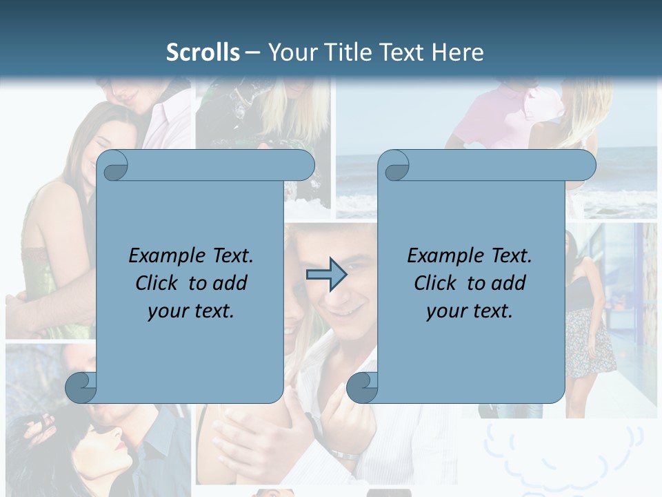 Male Lovers Ocean PowerPoint Template