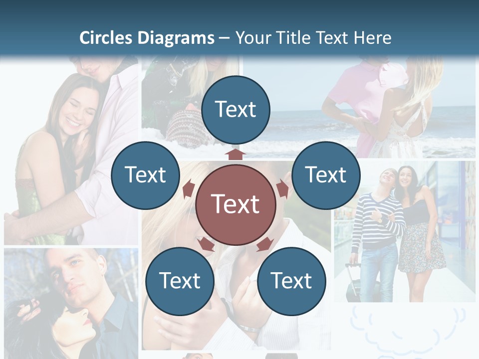 Male Lovers Ocean PowerPoint Template