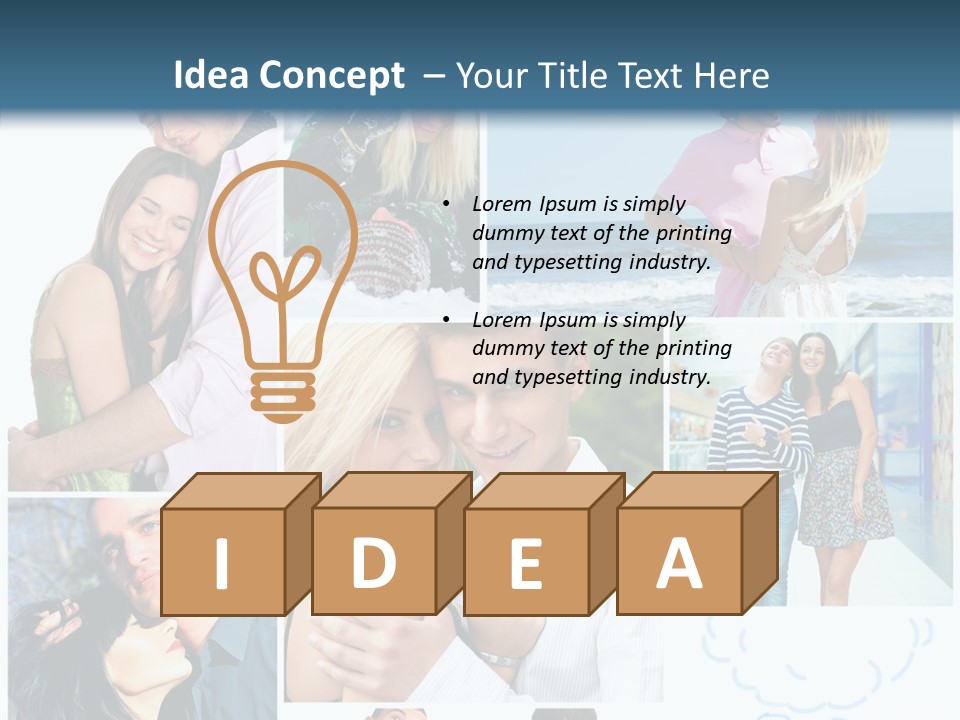 Male Lovers Ocean PowerPoint Template