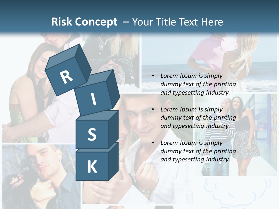 Male Lovers Ocean PowerPoint Template