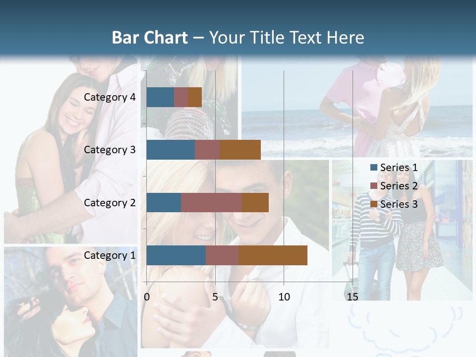Male Lovers Ocean PowerPoint Template