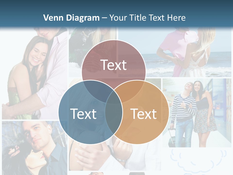 Male Lovers Ocean PowerPoint Template