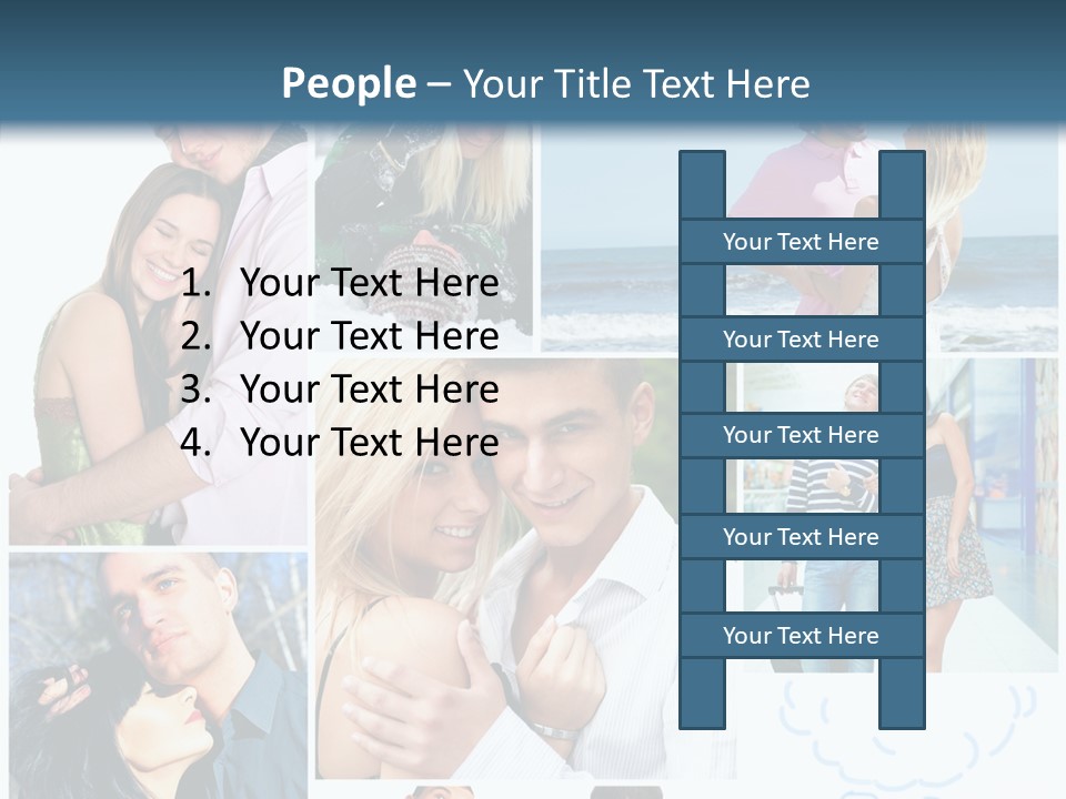 Male Lovers Ocean PowerPoint Template