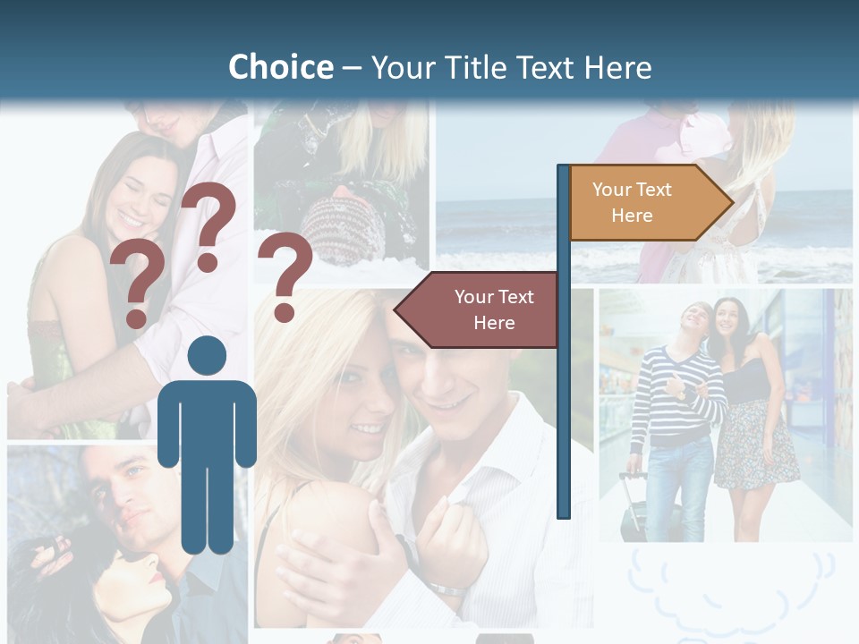 Male Lovers Ocean PowerPoint Template