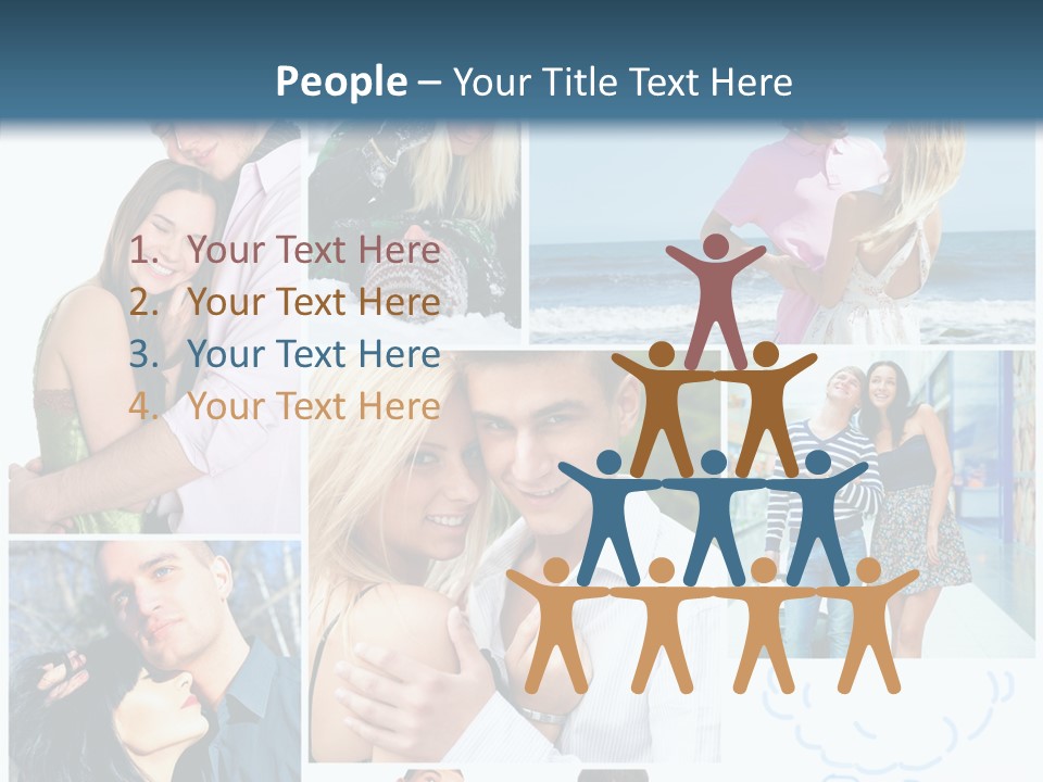 Male Lovers Ocean PowerPoint Template