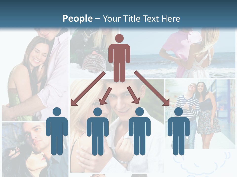 Male Lovers Ocean PowerPoint Template