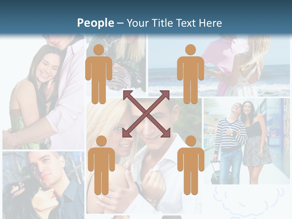 Male Lovers Ocean PowerPoint Template