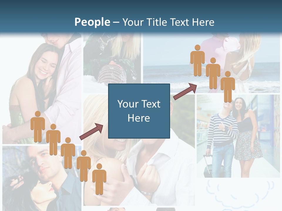 Male Lovers Ocean PowerPoint Template