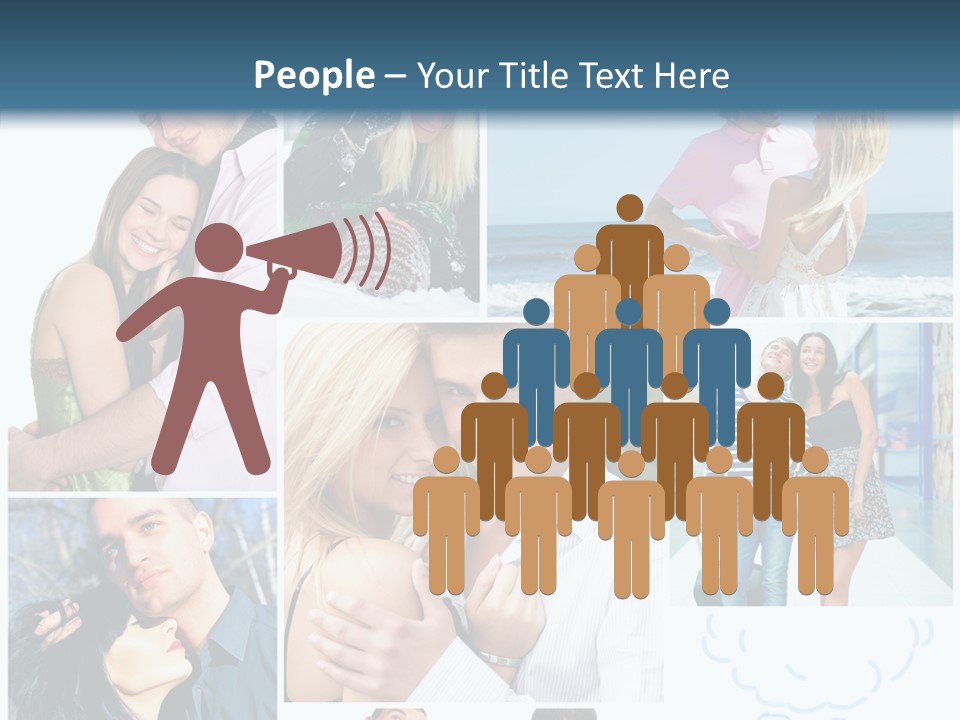 Male Lovers Ocean PowerPoint Template