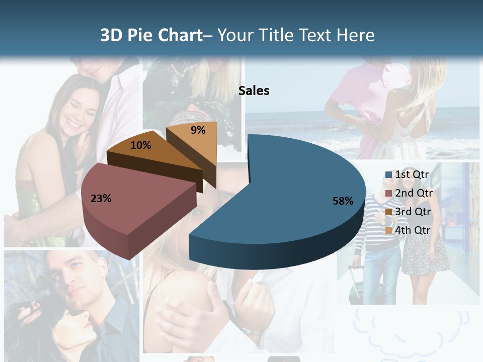 Male Lovers Ocean PowerPoint Template