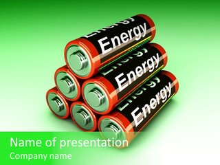 Freigestellt Rechargeable Battery PowerPoint Template
