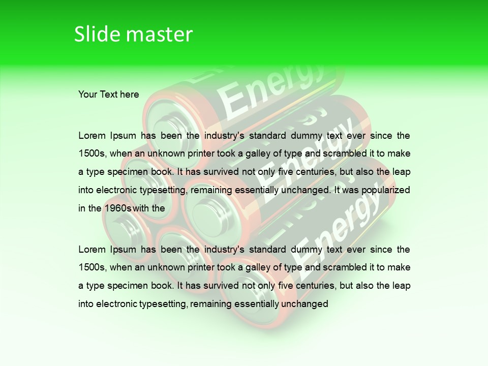 Freigestellt Rechargeable Battery PowerPoint Template