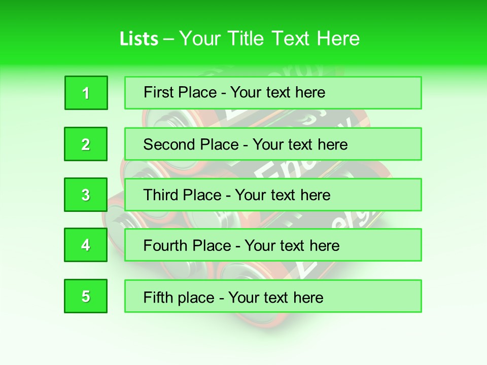 Freigestellt Rechargeable Battery PowerPoint Template