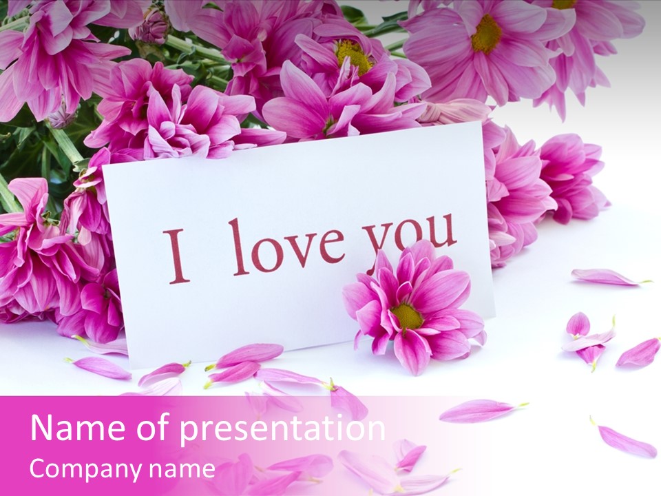 Color Gift Flower PowerPoint Template