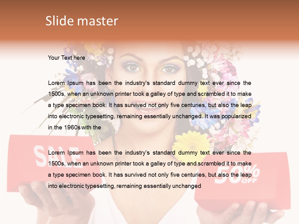 Girl Advertisement Hand PowerPoint Template